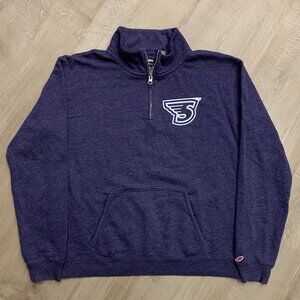 League Stonehill College Skyhawks Purple 1/4 Quarter Zip Sweatshirt Women's Med.